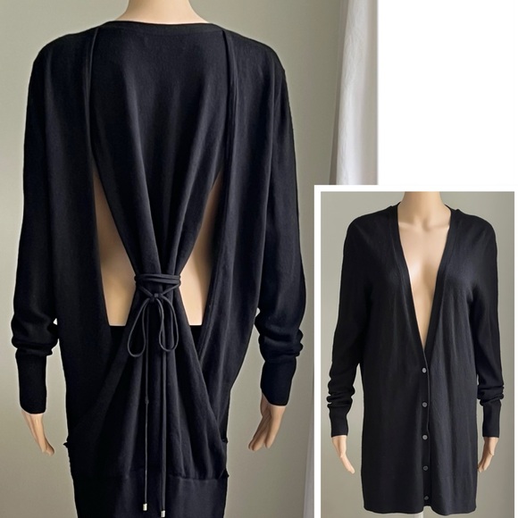 Roberto Rodriguez women's silk cashmere blend long cardigan sweater size large